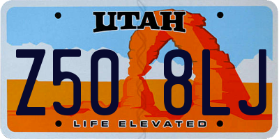 UT license plate Z508LJ
