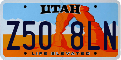 UT license plate Z508LN