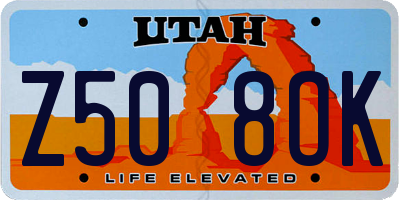 UT license plate Z508OK