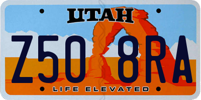 UT license plate Z508RA