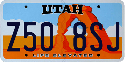 UT license plate Z508SJ