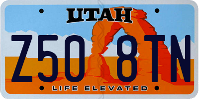 UT license plate Z508TN