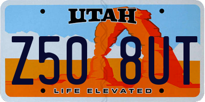 UT license plate Z508UT