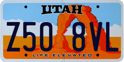 UT license plate Z508VL