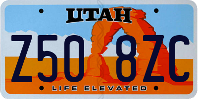 UT license plate Z508ZC