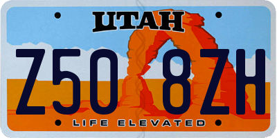 UT license plate Z508ZH