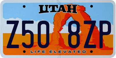 UT license plate Z508ZP