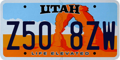 UT license plate Z508ZW