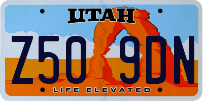 UT license plate Z509DN