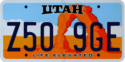 UT license plate Z509GE