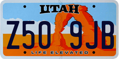 UT license plate Z509JB