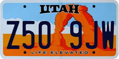 UT license plate Z509JW