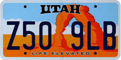 UT license plate Z509LB