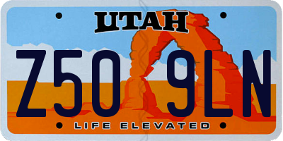UT license plate Z509LN