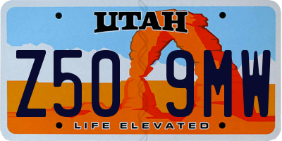 UT license plate Z509MW