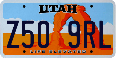 UT license plate Z509RL