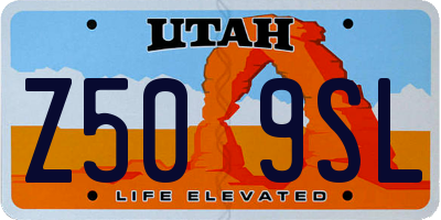 UT license plate Z509SL