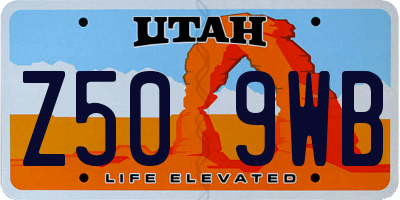UT license plate Z509WB