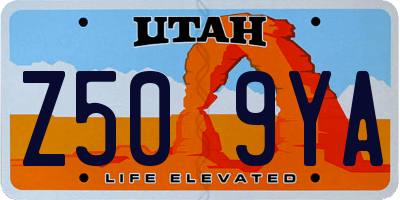UT license plate Z509YA