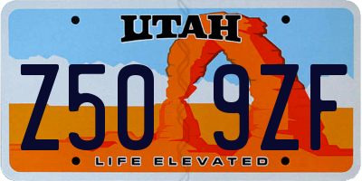 UT license plate Z509ZF