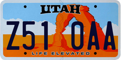 UT license plate Z510AA