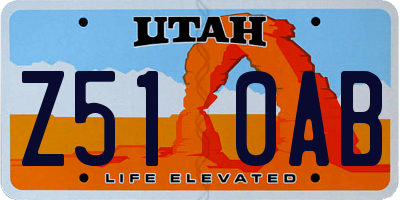 UT license plate Z510AB