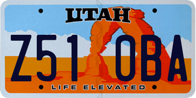 UT license plate Z510BA