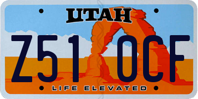 UT license plate Z510CF