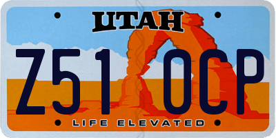 UT license plate Z510CP