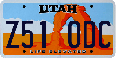 UT license plate Z510DC
