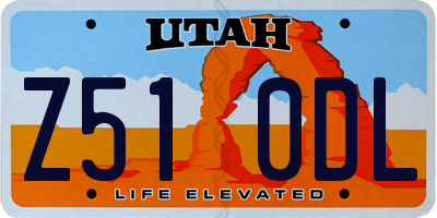 UT license plate Z510DL