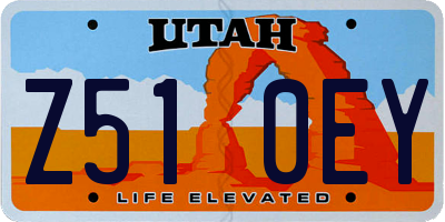 UT license plate Z510EY