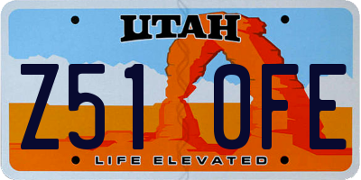 UT license plate Z510FE