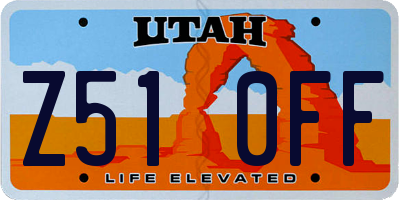 UT license plate Z510FF