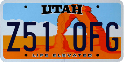 UT license plate Z510FG