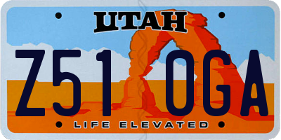 UT license plate Z510GA