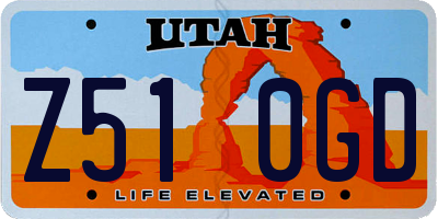 UT license plate Z510GD