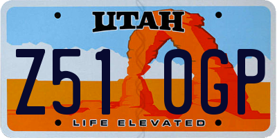 UT license plate Z510GP
