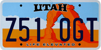 UT license plate Z510GT