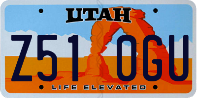 UT license plate Z510GU