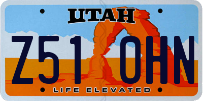 UT license plate Z510HN