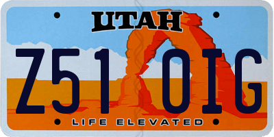 UT license plate Z510IG