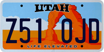 UT license plate Z510JD