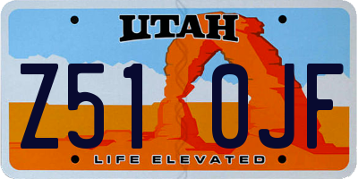 UT license plate Z510JF