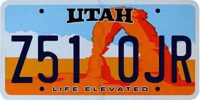 UT license plate Z510JR
