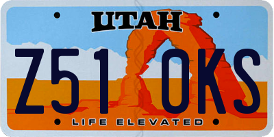 UT license plate Z510KS