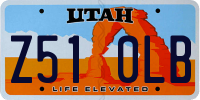 UT license plate Z510LB