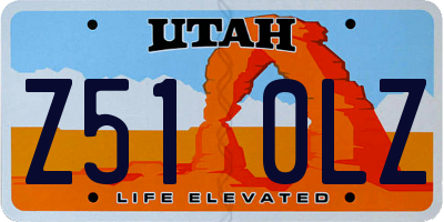 UT license plate Z510LZ