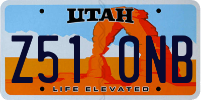 UT license plate Z510NB
