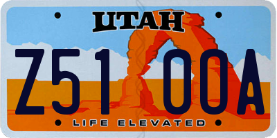 UT license plate Z510OA